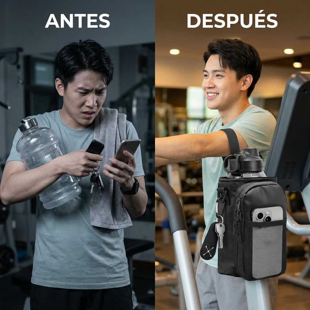 MagGrip™ | Bolsa Deportiva Sling con Portabotellas Magnético